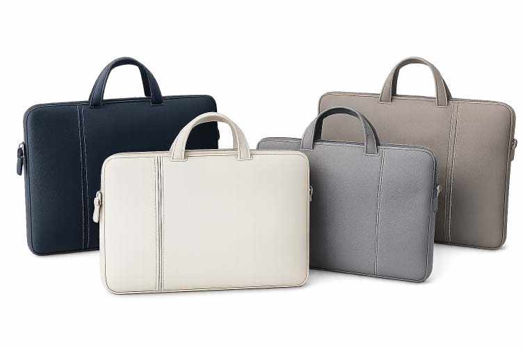 Bespoke laptop bags made by REZET from that recovered waste