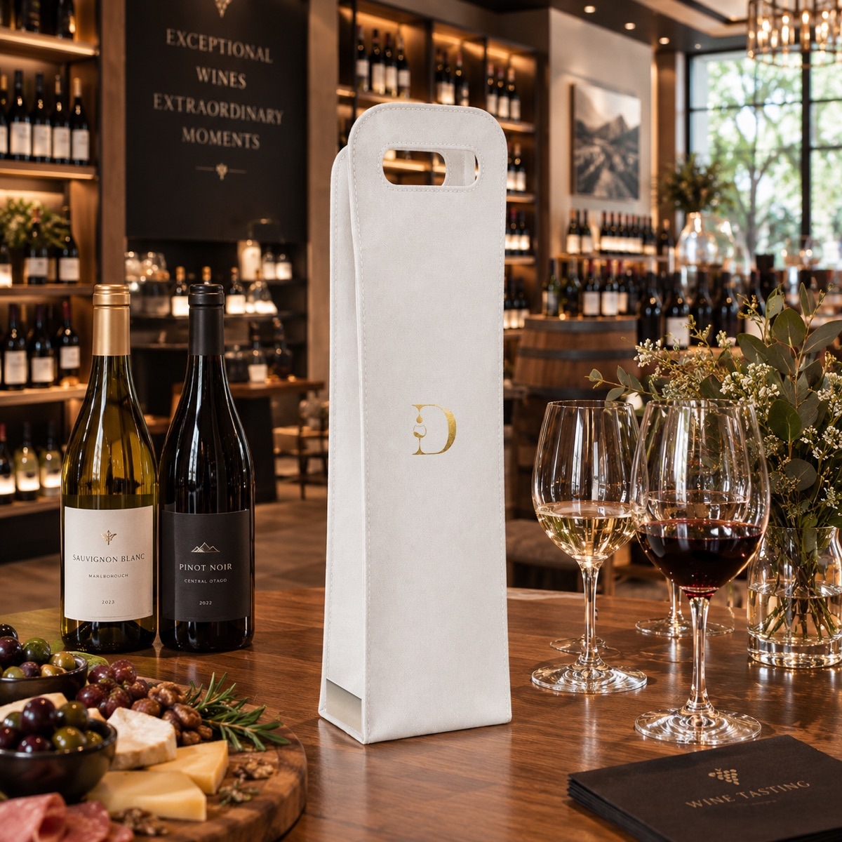 Destinto wine bag in a wine shop