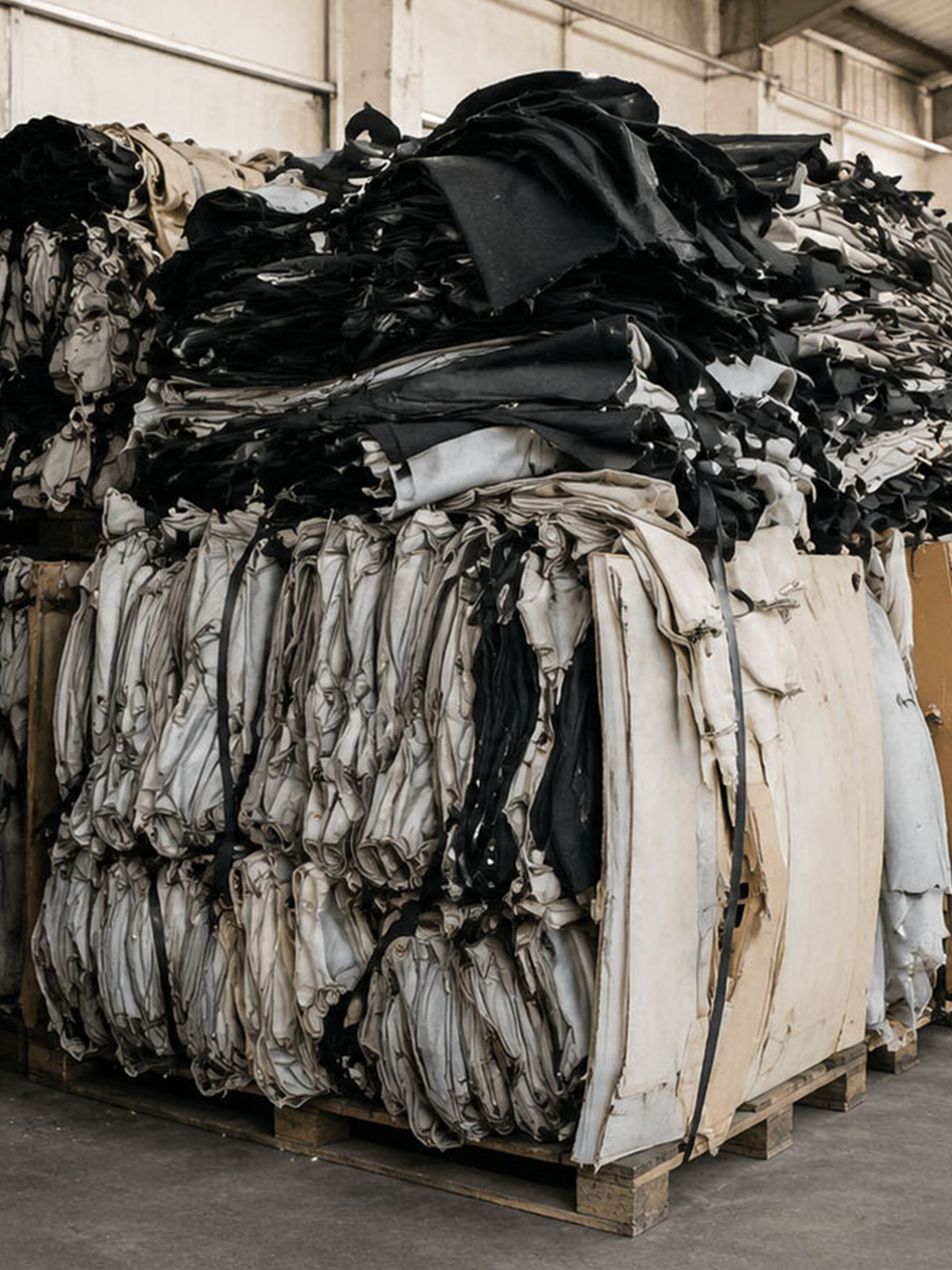 Textile scraps prepared for upcycling